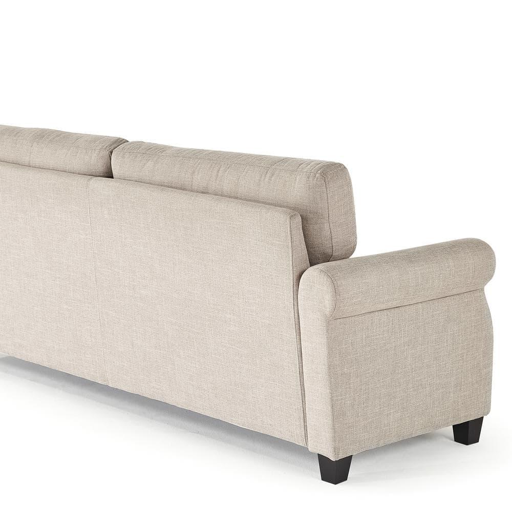78" Josh Sofa Beige - Zinus: Easy-to-Clean, Woven Fabric, Seats Three, Tool-Free Assembly