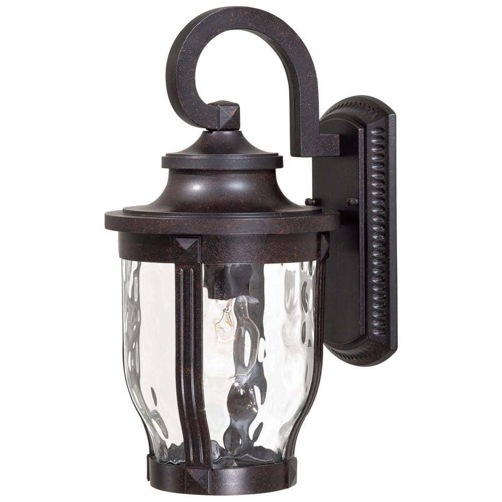 Minka Lavery Rustic Outdoor Wall Light Fixture Corona Bronze 16 1/4" Clear Hammered Glass for Post Exterior Deck Porch Yard Patio