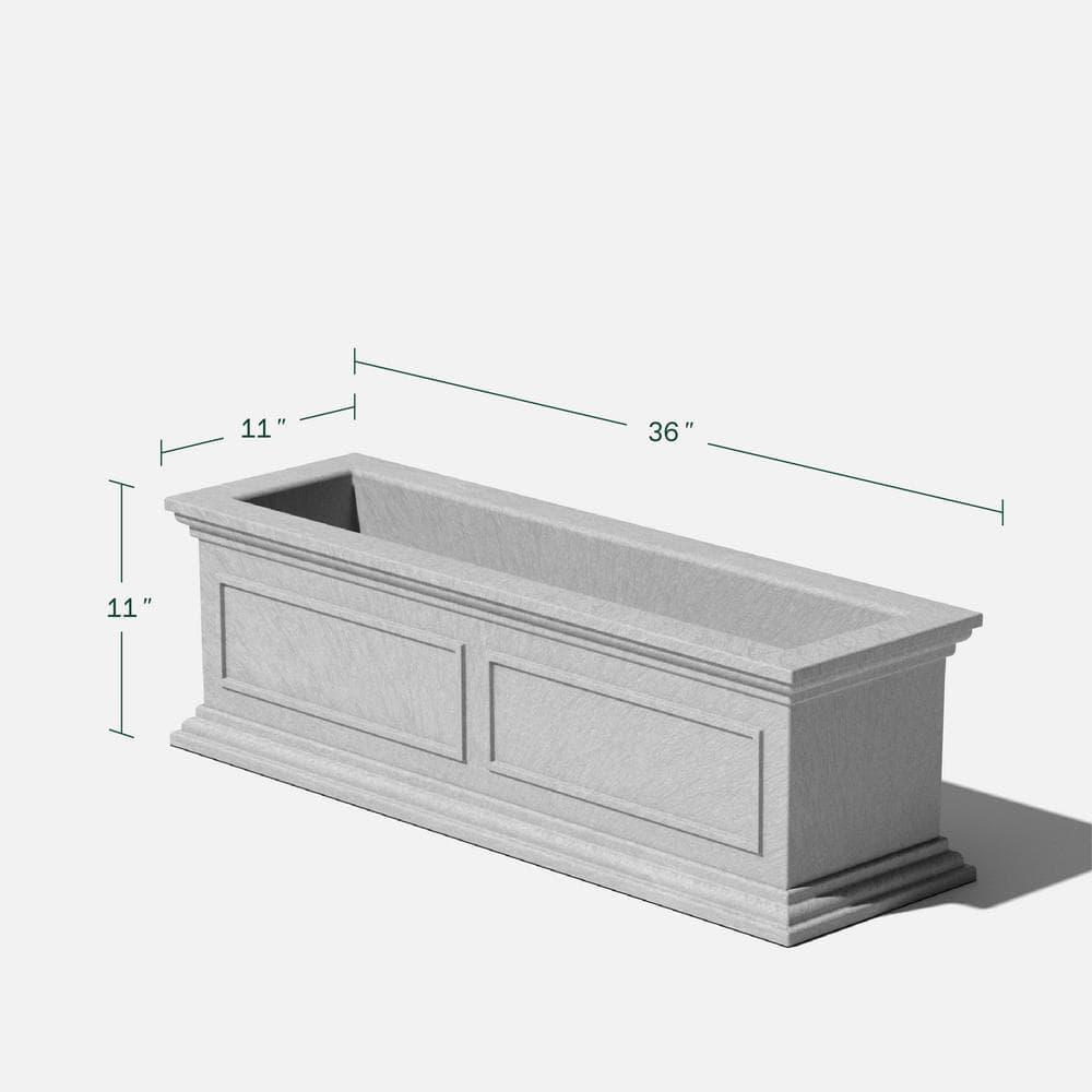 Veradek Brixton Window Box 36" Plastic Planter 2-Pack Gray