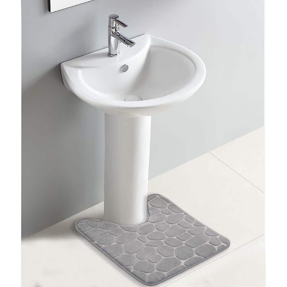 Evideco Contour Bath Rug Memory Foam Mat 3D Pebble 20”L x 20”W