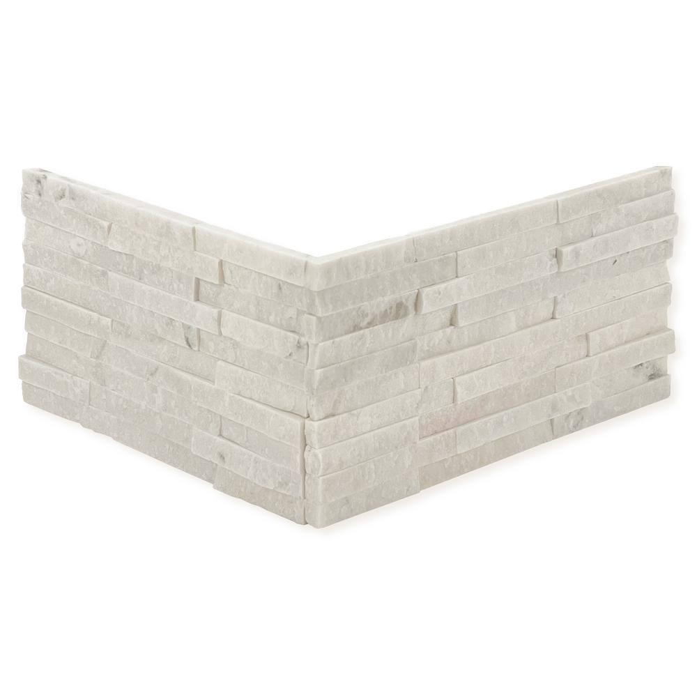 Slender Strip Corner 3in.x12in. Split Face Marble Wall Tile