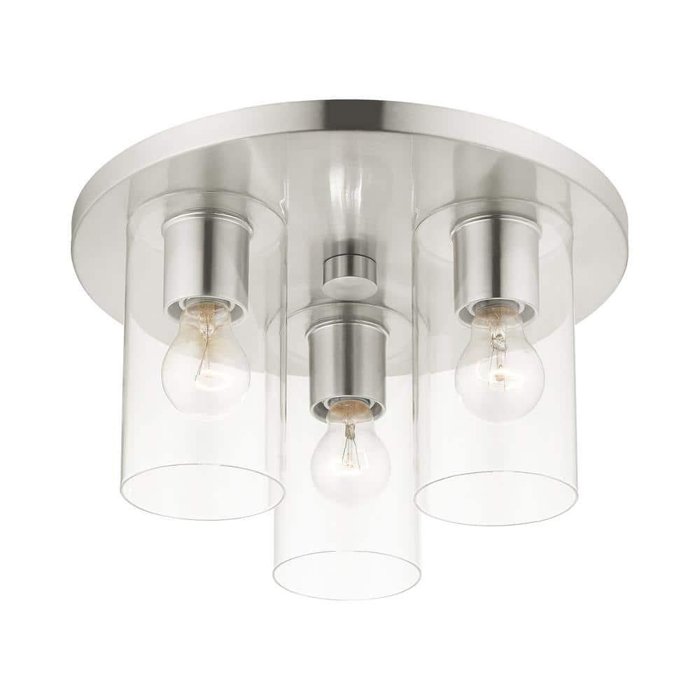 Livex Lighting Zurich 3 - Light Flush Mount in  Brushed Nickel