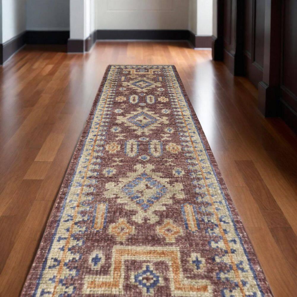 Cornado Hand-Knotted Wool Rug - Red / 2'6" x 14' Runner