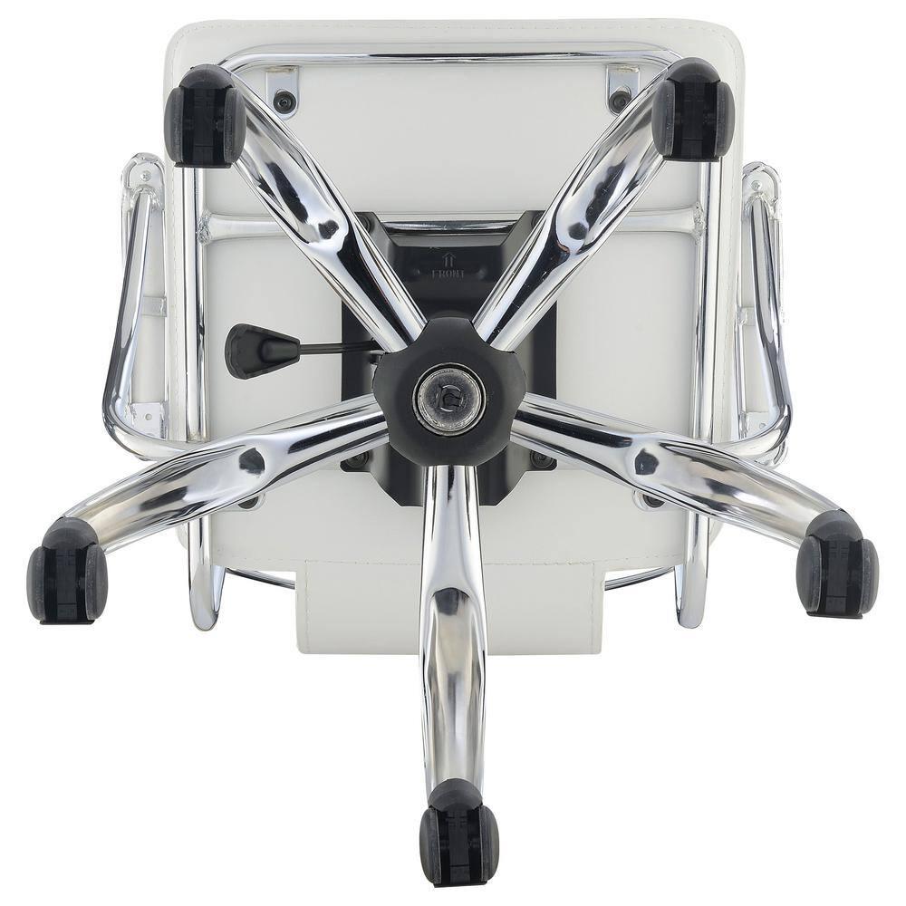Contemporary styled mid back office chair, White/Chrome - Saltoro Sherpi