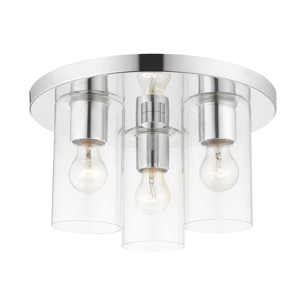 Livex Lighting Zurich 3 - Light Flush Mount in  Polished Chrome