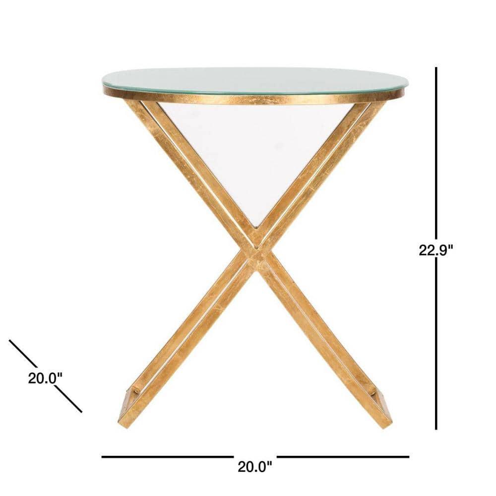 Riona Accent Table - Gold/White Glass - Safavieh.
