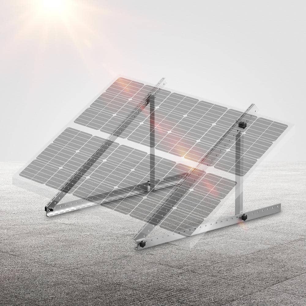 KFFKFF 45-Inch Solar Panel Mount Brackets, Adjustable 0-90° Tilt, Suitable for 100-550W Panels, Aluminum Construction with Foldable Legs for RVs, Roofs, Boats, Off-Grid Applications