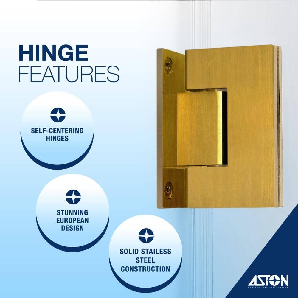 Aston Kinkade XL 33.25" - 33.75" W x 80" H Hinged Frameless Shower Door SDR997EZ-BG-33580