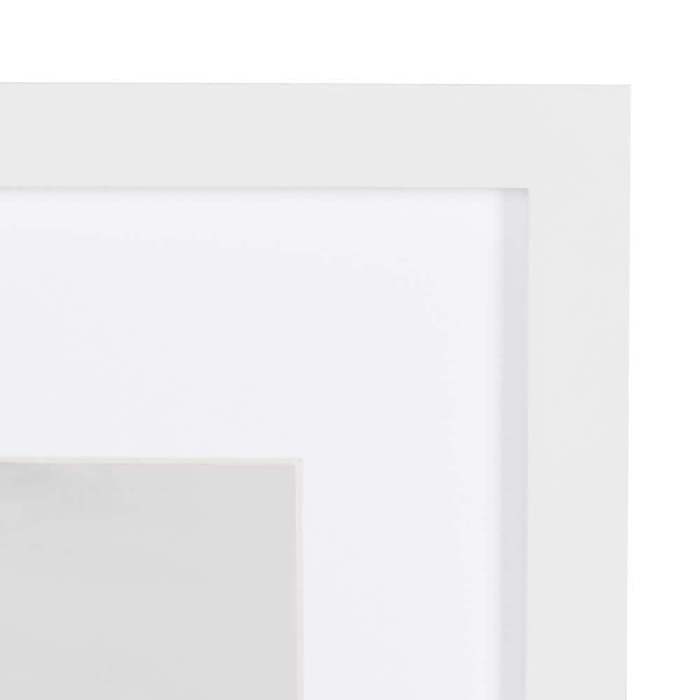 DesignOvation Gallery Rectangle Wood Wall Frame, 11x14 matted to 8x10, White