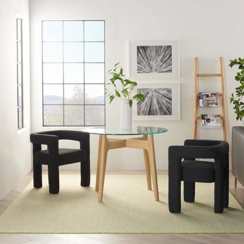 Nourison Courtyard 9' x 12' Ivory Green All-over design Indoor/Outdoor Rug