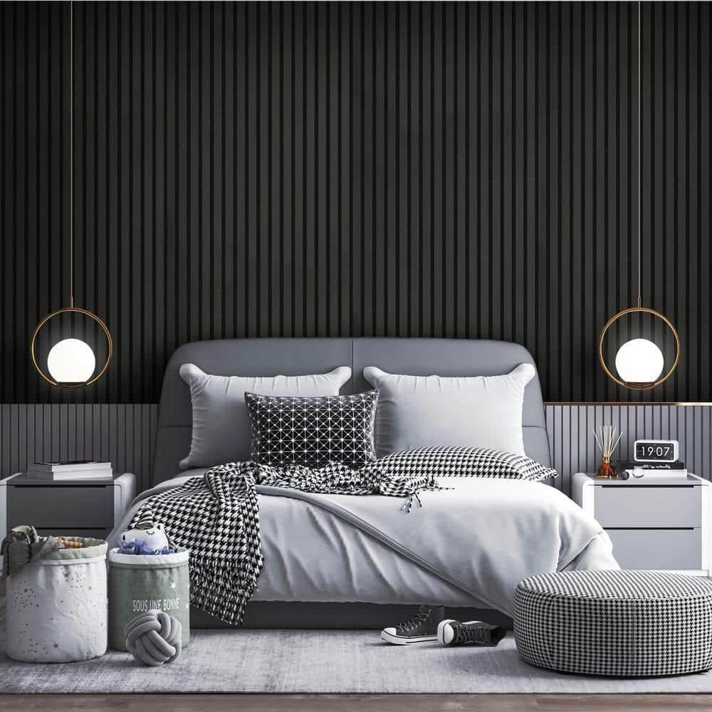 94.5'' L x 23.6'' W Acoustic Wood Slat Wall Paneling, 3D Decorative Shiplap Soundproof Panel