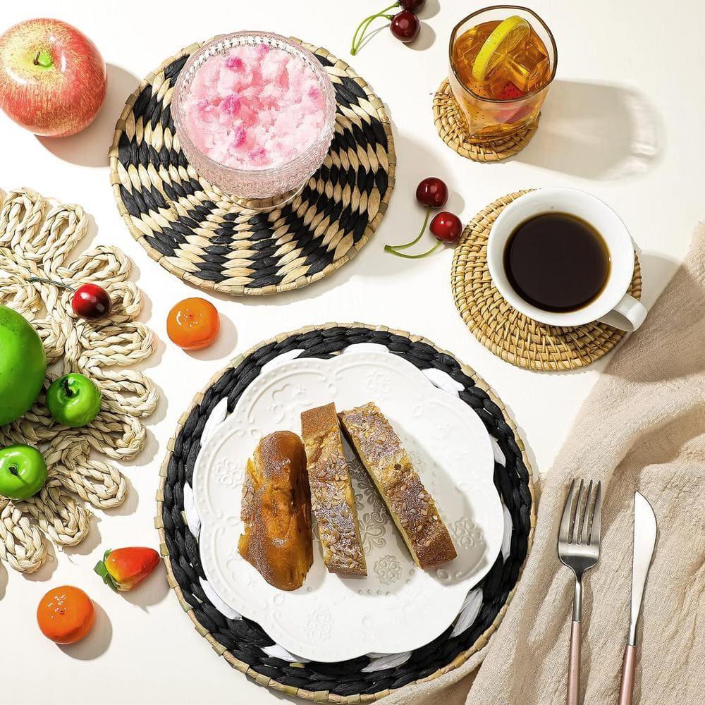 Tatuo 11 Pcs Boho Wall Basket Decor Decorative Bulrush Woven Basket Wall Decor Art Round Farmhouse Hanging Baskets for Kitchen Rustic Home Summer Decorations, Multi Sizes(Retro)