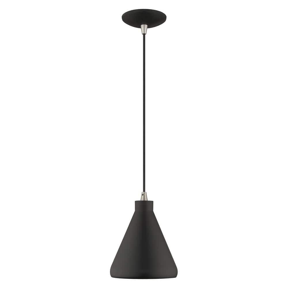 Livex Lighting Metal Shade 1 - Light Chandelier in  Black