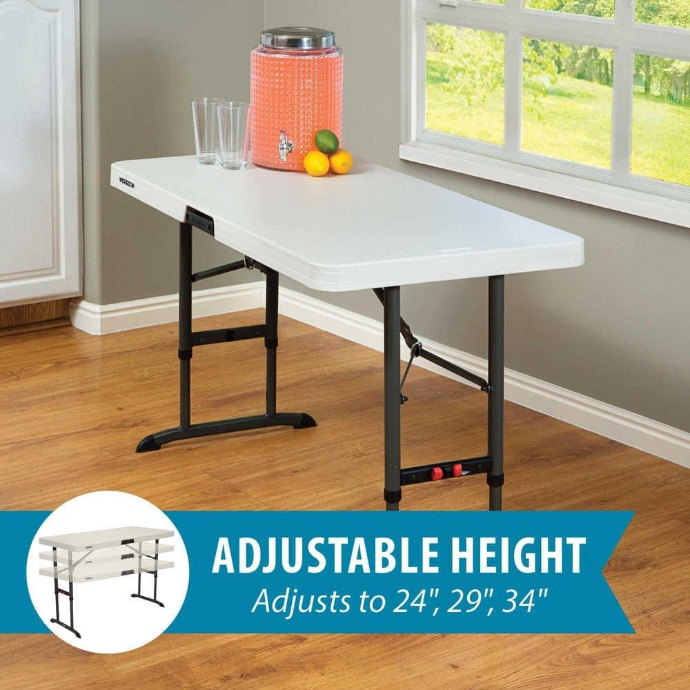 Lifetime 4 Foot Rectangle Folding Table Indoor/Outdoor Commercial Grade, Almond (80387)