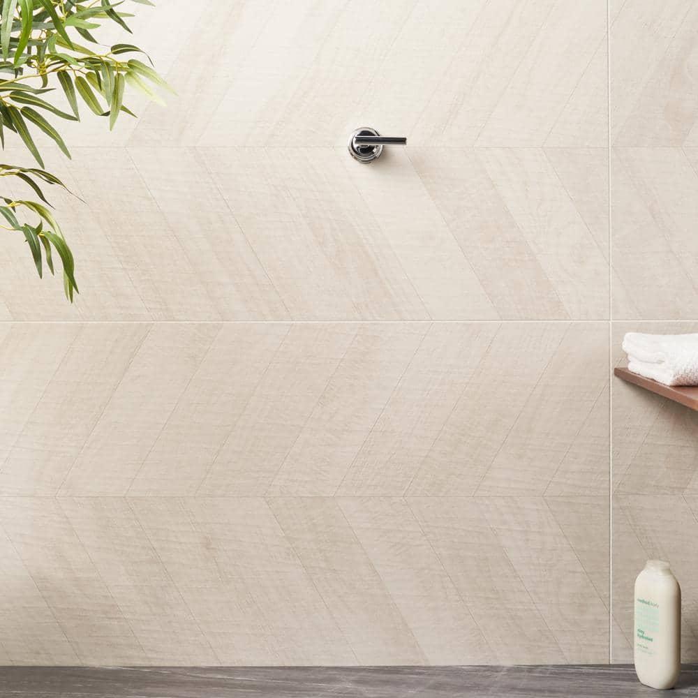 Chevron 24 in. x 48 in. Matte Porcelain Floor and Wall Tile (15.49 Sq. Ft. / Case)