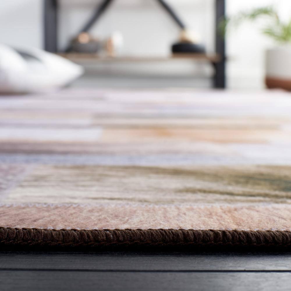 Faux Hide FAH515 Power Loomed Machine Washable Runner Rug - Beige/Purple - 2'6"x8' - Safavieh.