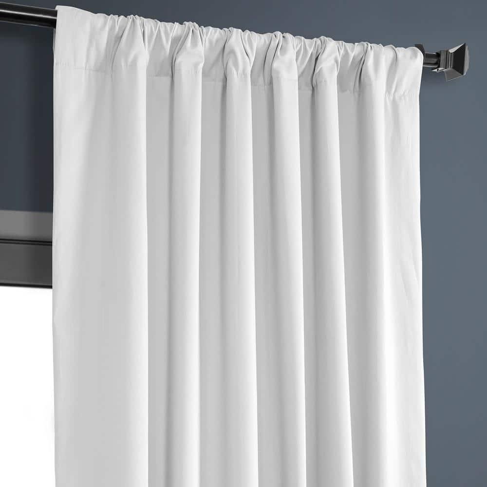Whisper White Solid Cotton Blackout Curtain (1 Panel), Whisper White, 50W X 84L