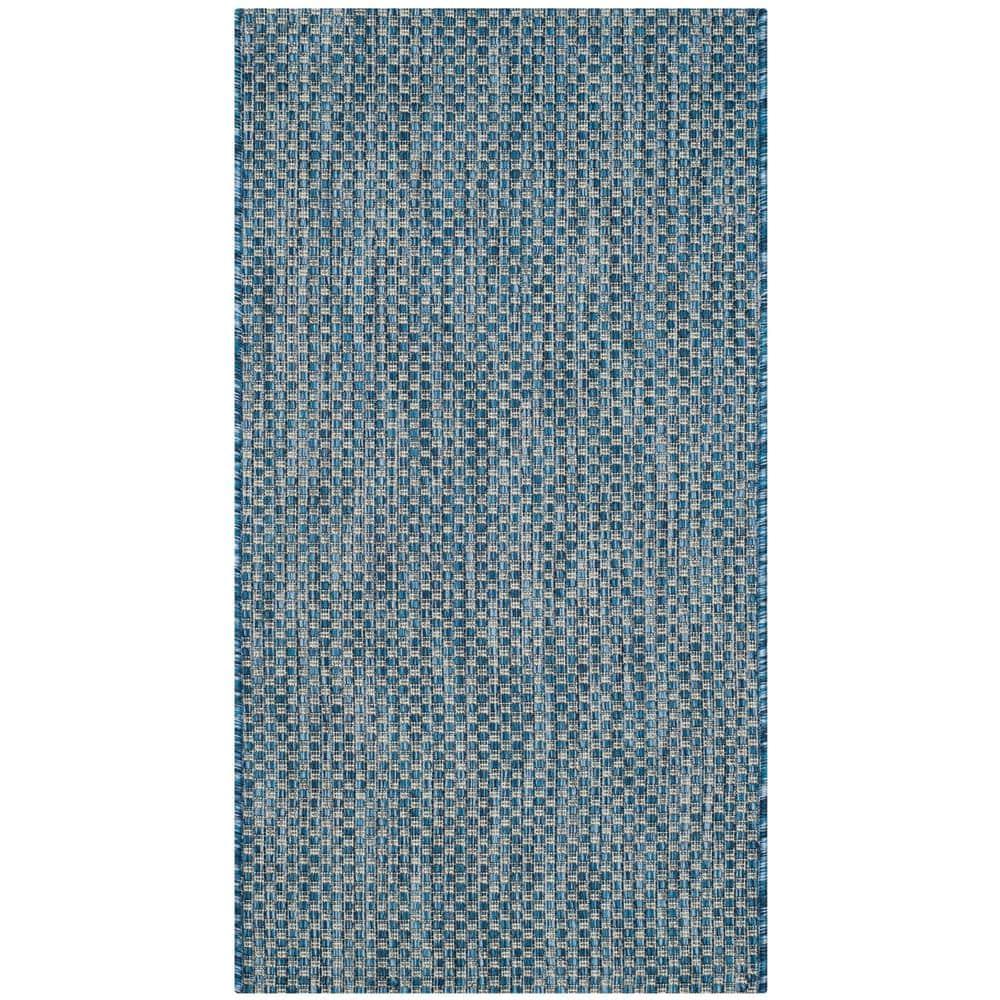 Courtyard CY8521 Power Loomed Indoor/Outdoor Accent Rug - Navy/Grey - 2'7"x5' - Safavieh.