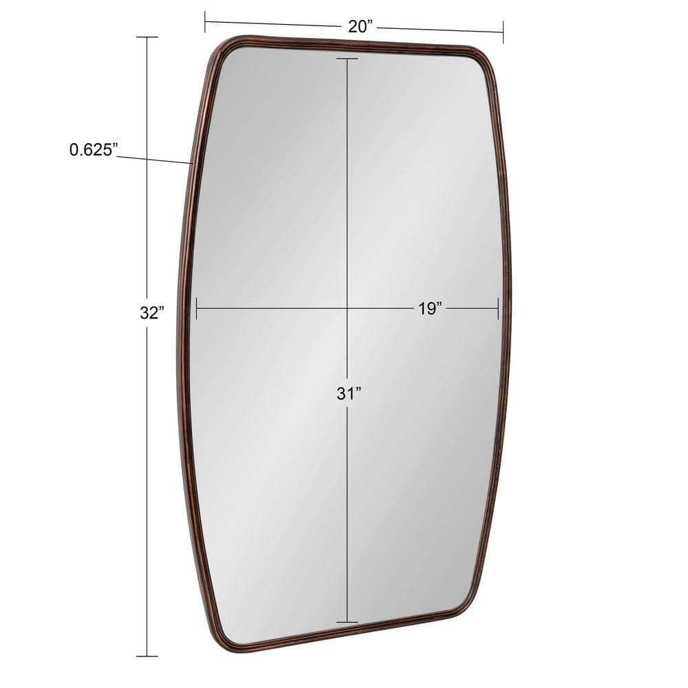 Kate & Laurel All Things Decor 20" x 32" Caskill Irregular Wall Mirror Bronze: Antique-Inspired, Elegant Vanity, No Assembly Required