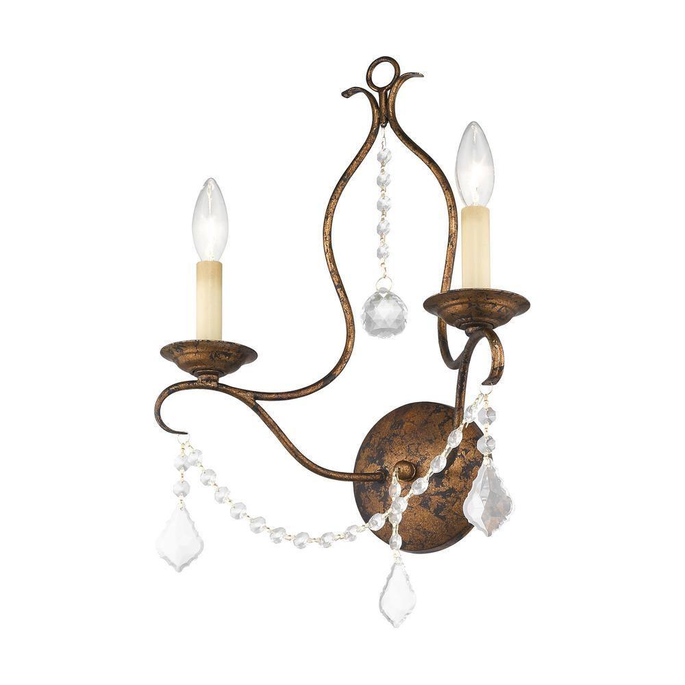 Livex Lighting Chesterfield 2 - Light Wall Light in  Hand Applied Venetian Golden Bronze