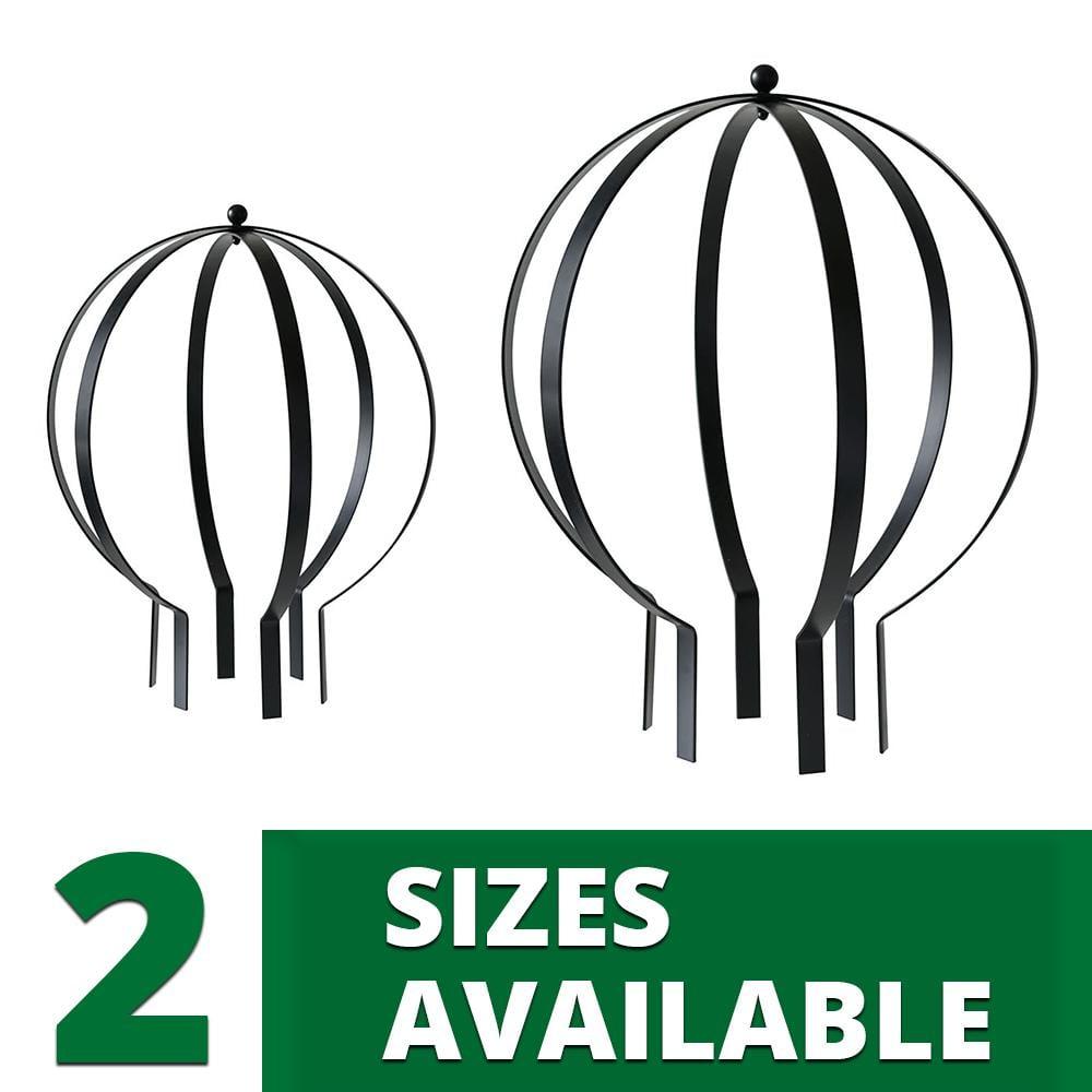 DÉCOR WOW Garden Orb Ornament, Small Obelisk Trellis, 19.5"H x 16" W, Metal, Black