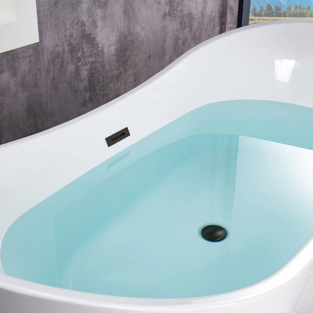 Freestanding Soaking Acrylic Curved Design Bathtub