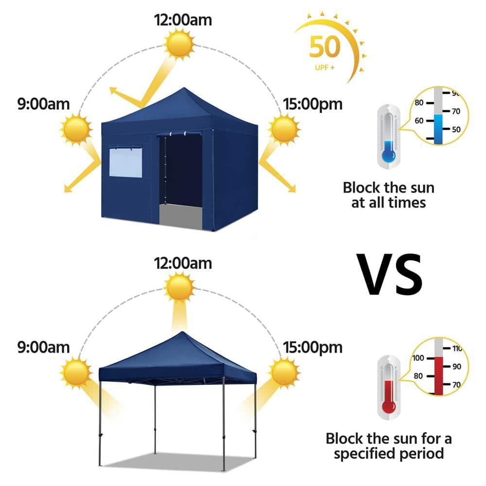 Yaheetech 10x10 Pop Up Commercial Canopy Tent with 4 Removable Sidewalls, Sandbags, Stakes & Ropes, Waterproof Instant Canopies for Wedding Party Commercial Event Pavilion, White