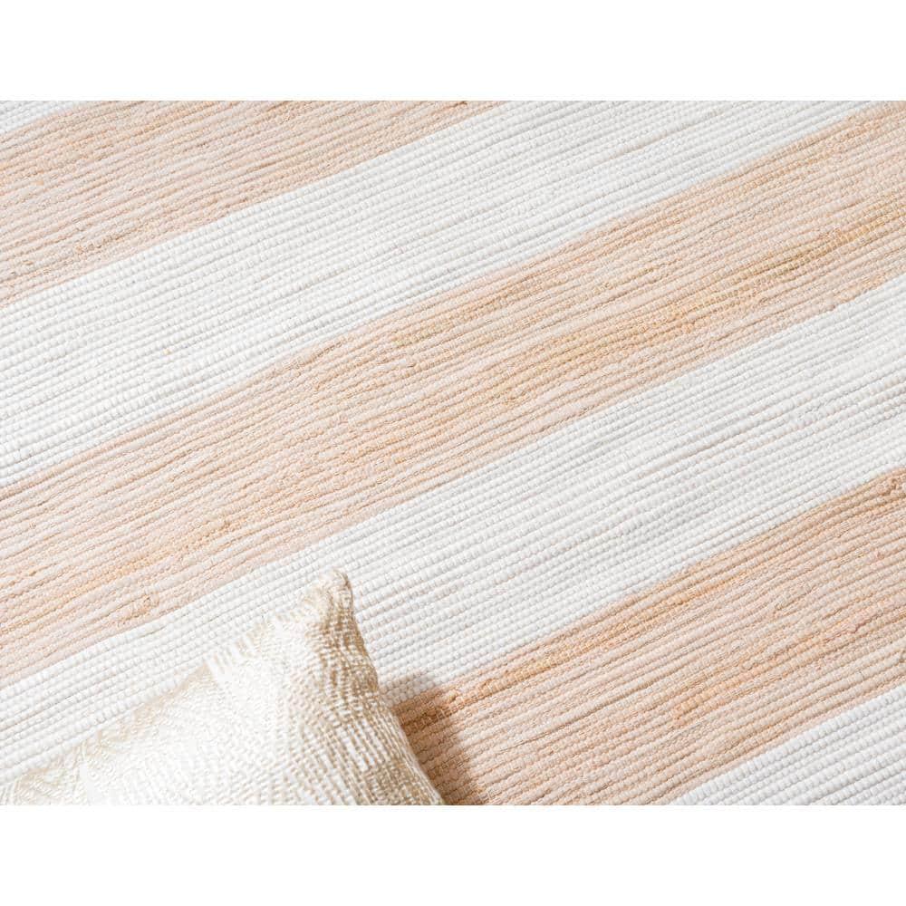 Unique Loom Chindi Rag Collection Area Rug - Striped (9'  x 12' 2" Rectangle Beige/Ivory)