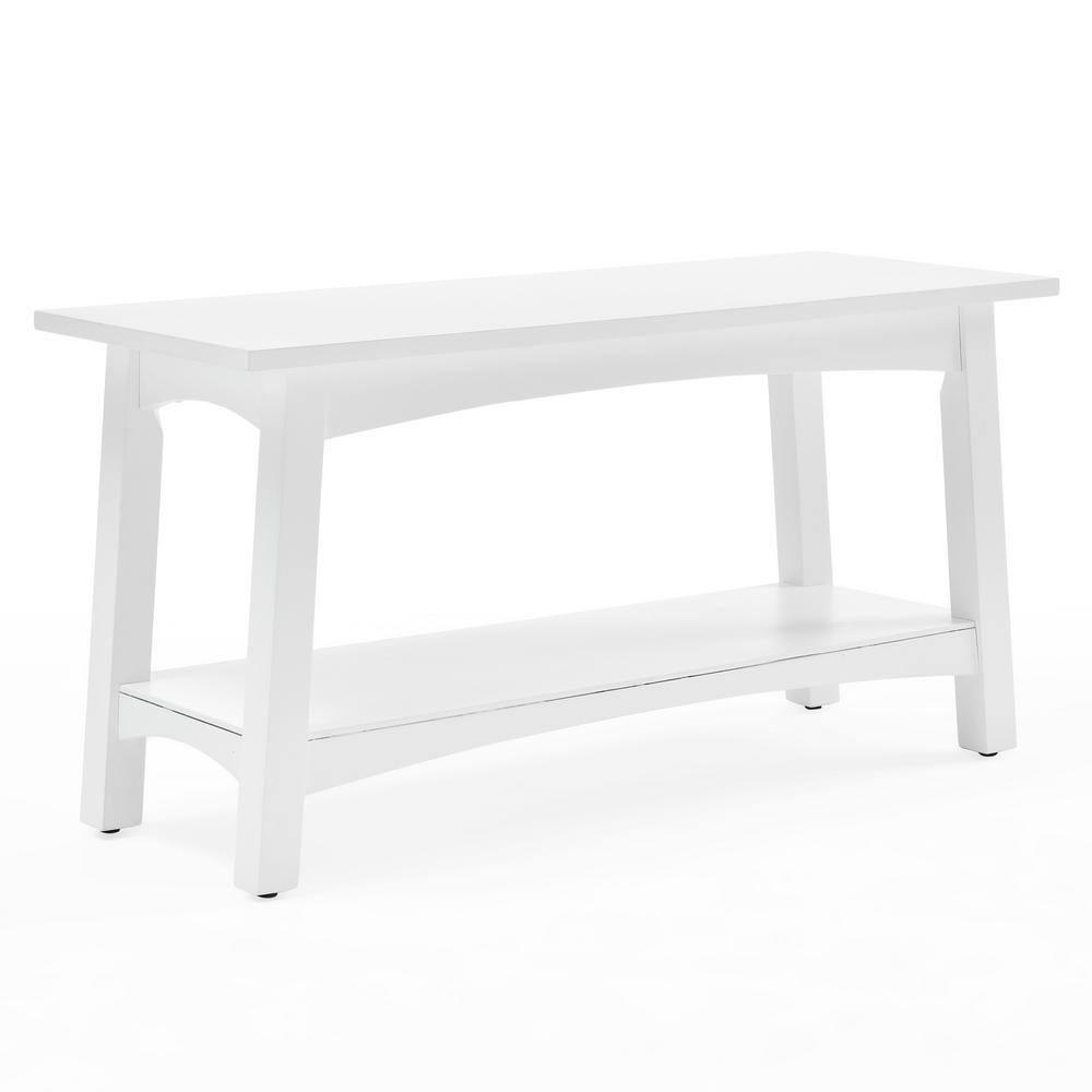Alaterre Furniture Craftsbury 36 in. Sturdy Pine Wood Entryway Bench, 2-Person Bench Open Design Accent Furniture, White