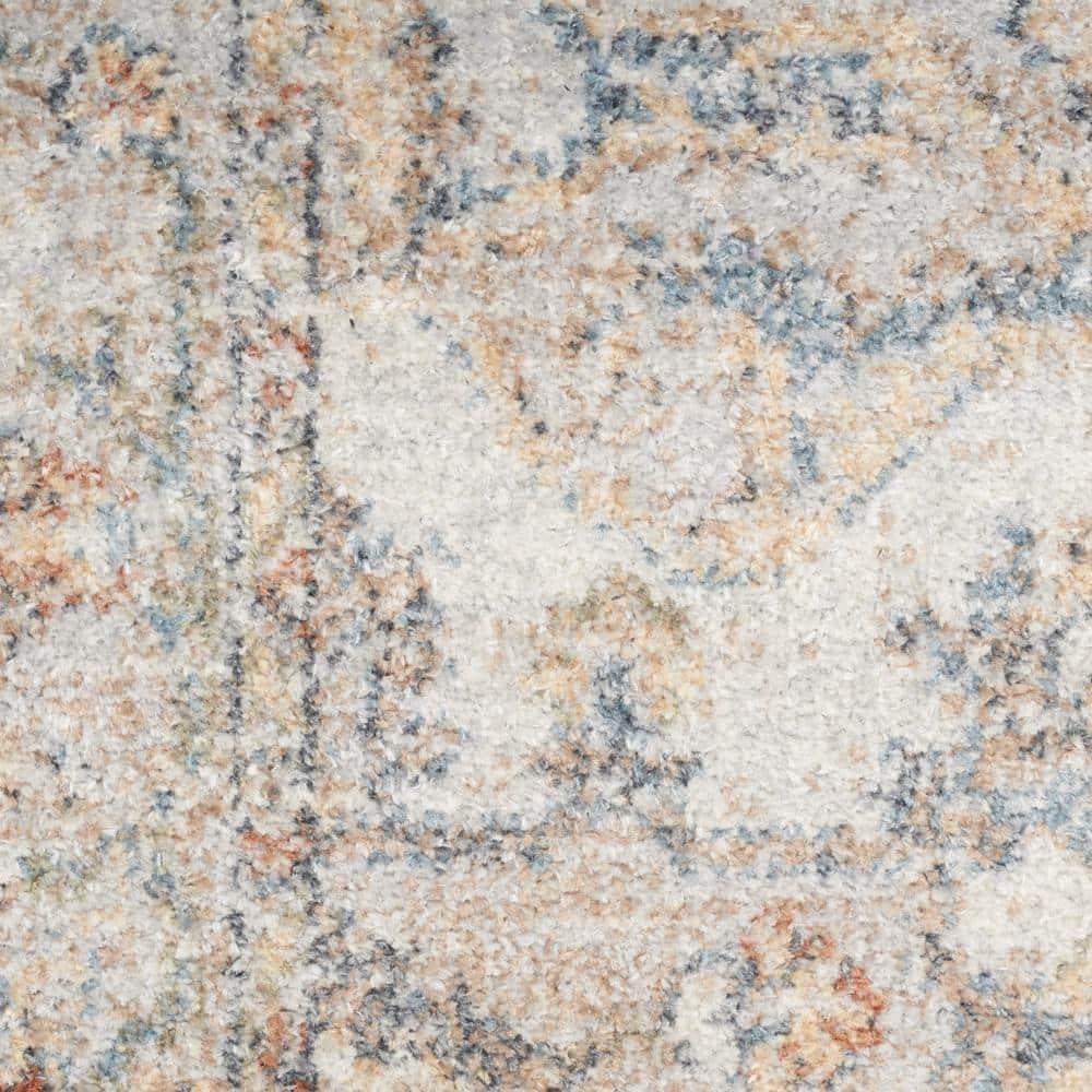 Nourison Astra Machine Washable Vintage Medallion Indoor Bathroom, Kitchen Runner Rug Grey/Multi 2'2" x 10'