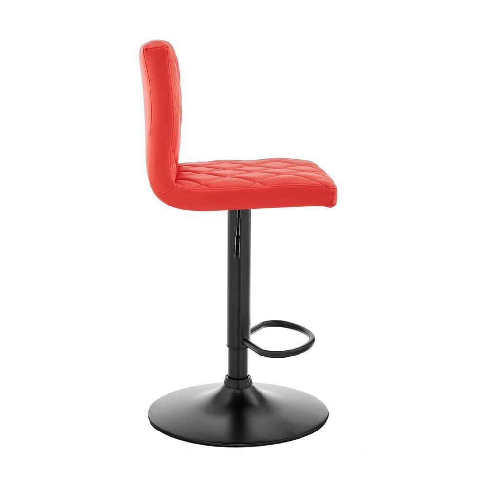 Duval Adjustable Barstool with Faux Leather and Metal Finish - Armen Living