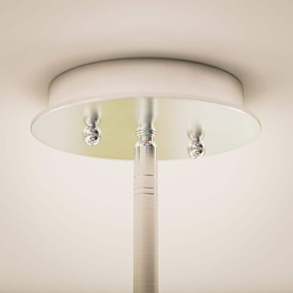 Bulletin 3-Light Brushed Steel Ceiling Pendant Light with Cork Shade