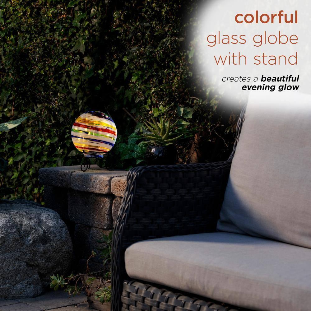 Alpine Corporation 10" Light up Glass Gazing Balls, Multicolor