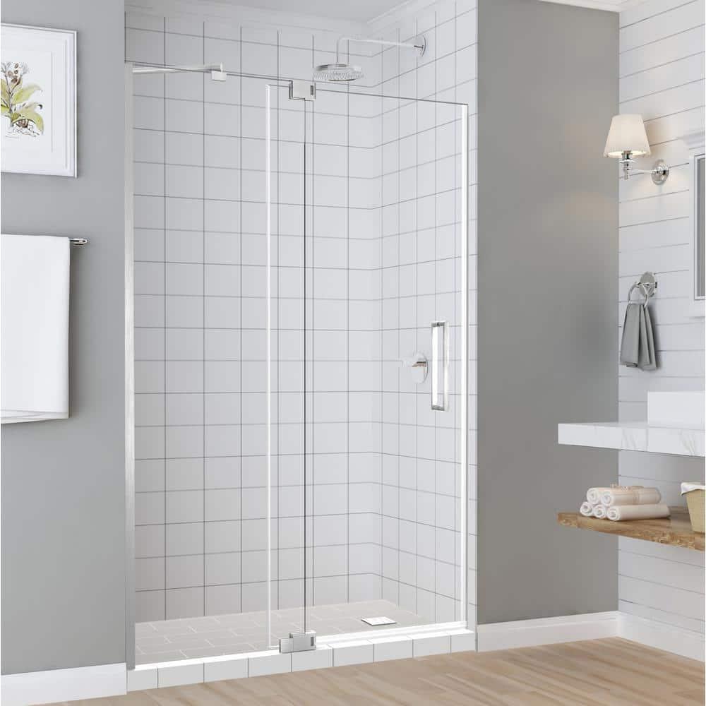 Madox Frameless Clear Glass Pivot Shower Door with Stainless Steel Hardware