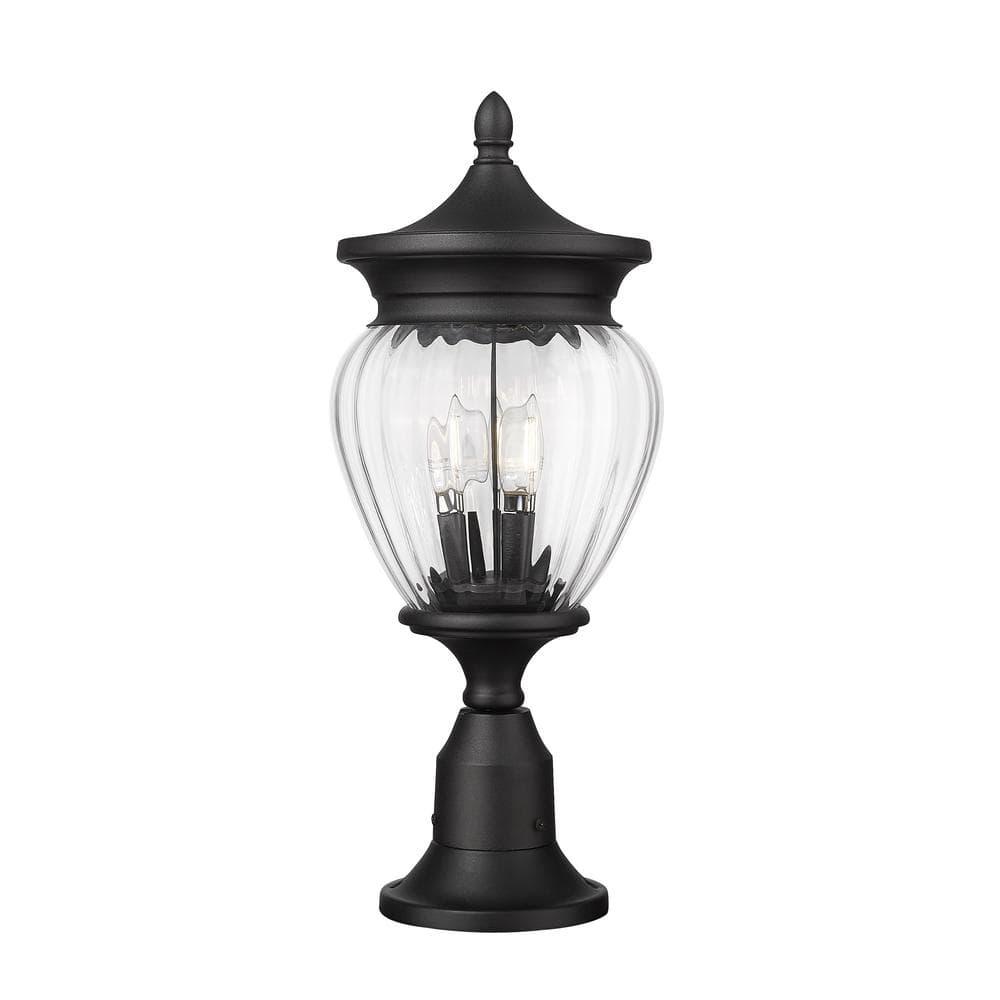 Z-Lite Davina 3 Light Outdoor Pier Mounted Fixture in Black