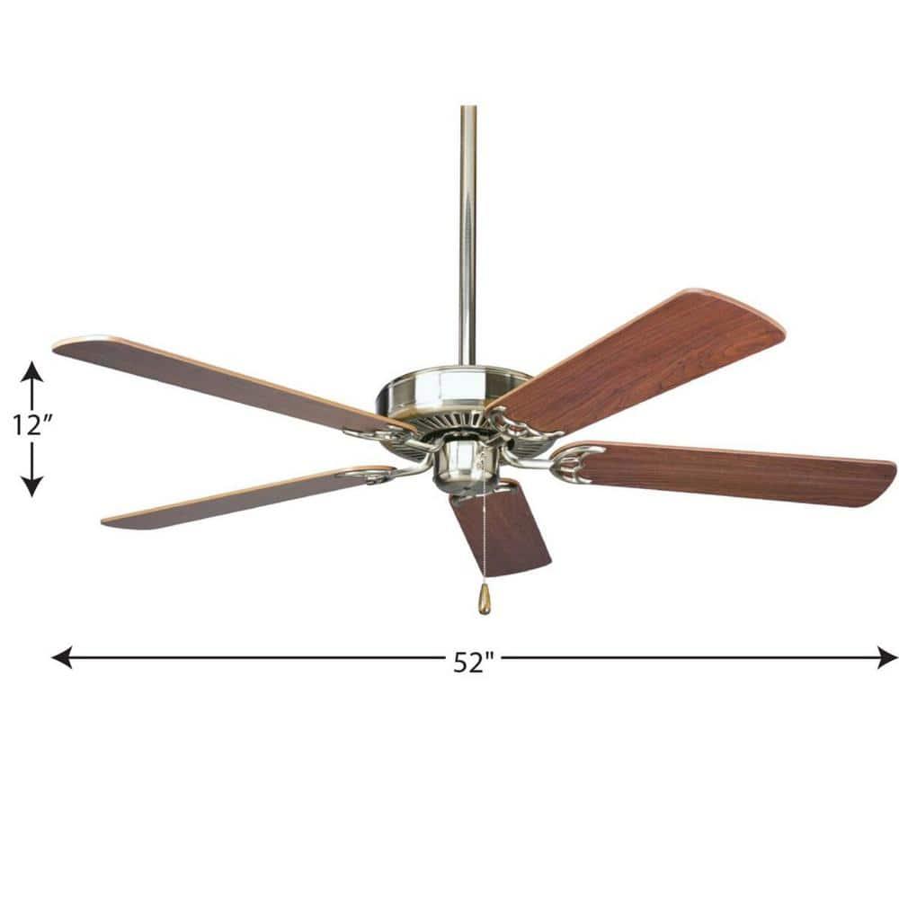 P2501-09-Progress Lighting-AirPro - Wide - Ceiling Fan in Transitional style - 52 Inches wide by 13.5 Inches high-Brushed Nickel Finish