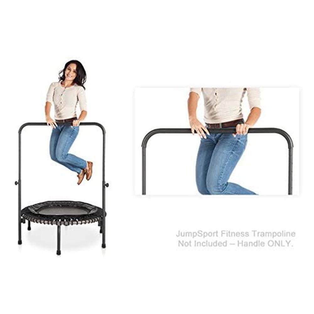 JumpSport 370 PRO Indoor Lightweight Heavy Duty 39-Inch Heavy Duty Fitness Trampoline with Handle Bar Accessory and Adjustable Tension Bungees, Black