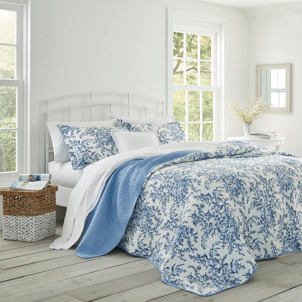 Laura Ashley Laura Ashley Bedford Cotton Reversible Quilt Set