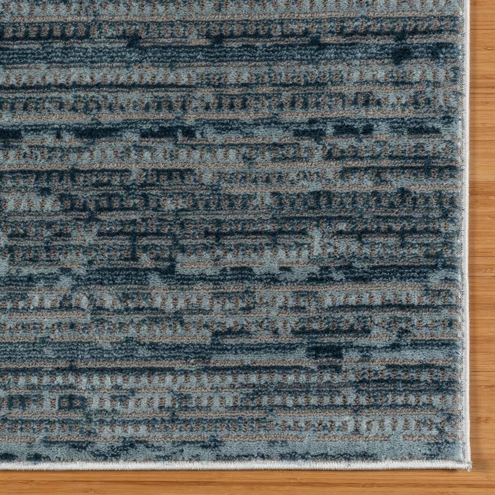 Missha Dario Modern Striped Blue Gray Polyester High-Low Indoor Area Rug