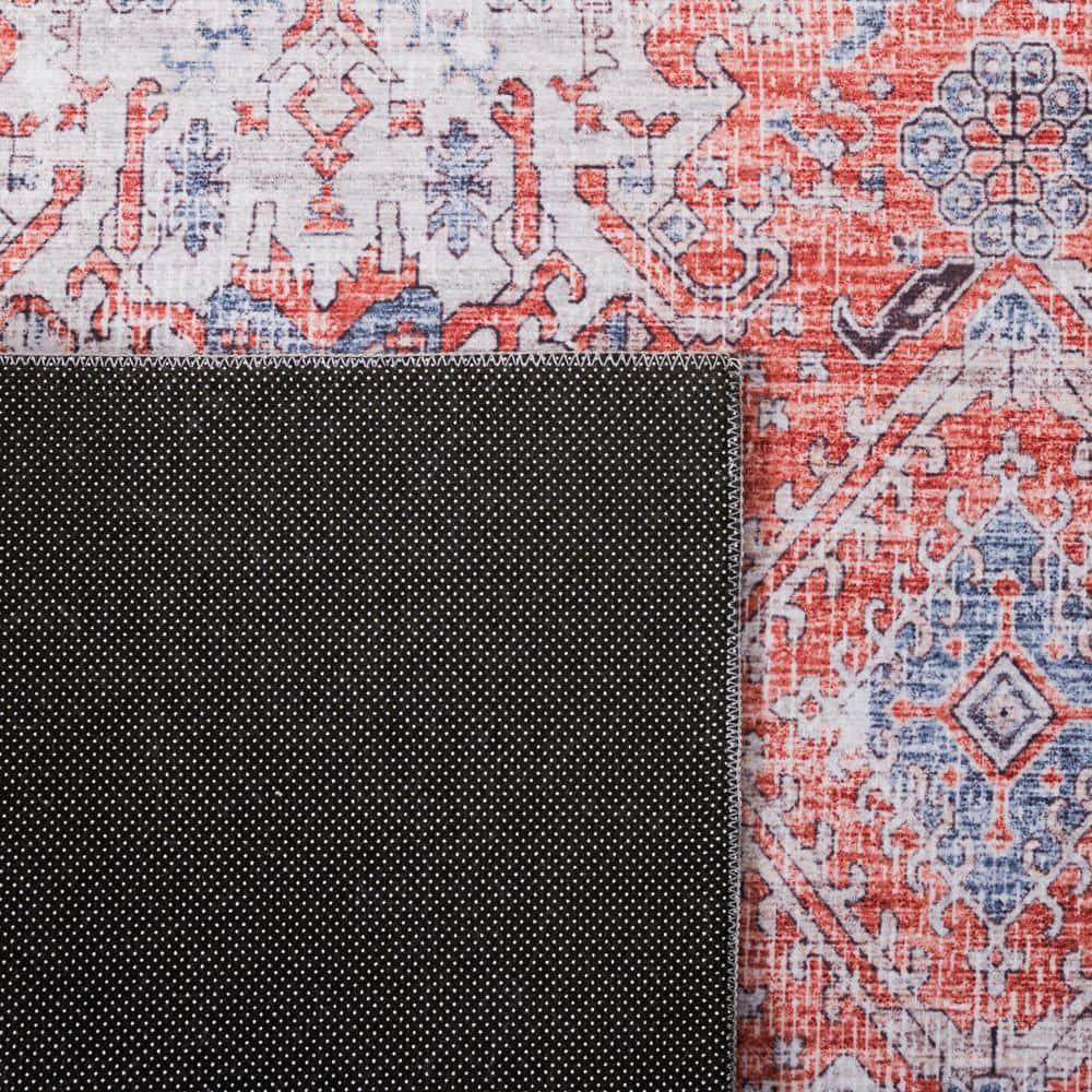 Tucson TSN188 Power Loomed Machine Washable Area Rug - Rust/Beige - 6'x6' - Safavieh.