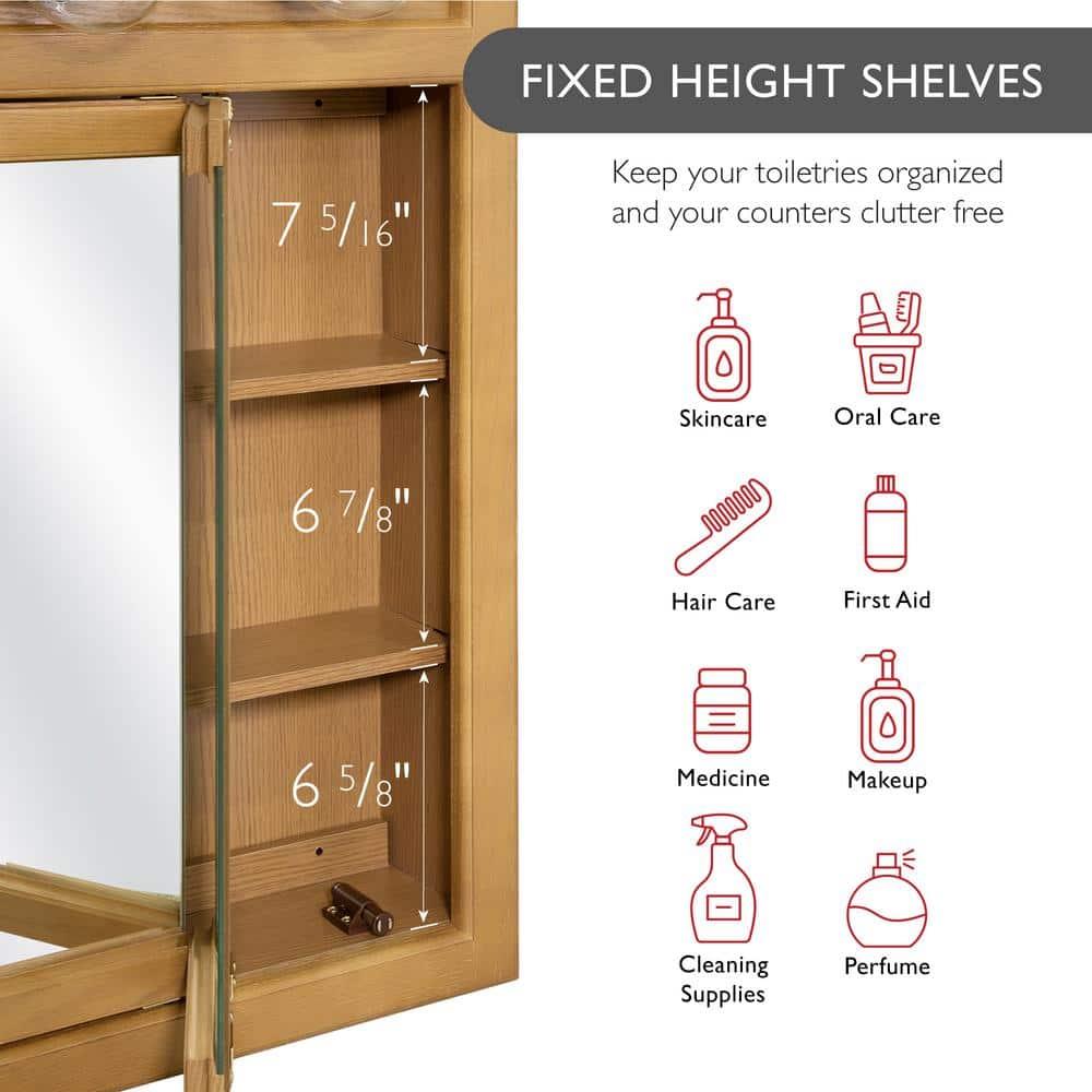 Richland 24-Inch Wood Medicine Cabinet in Nutmeg Oak
