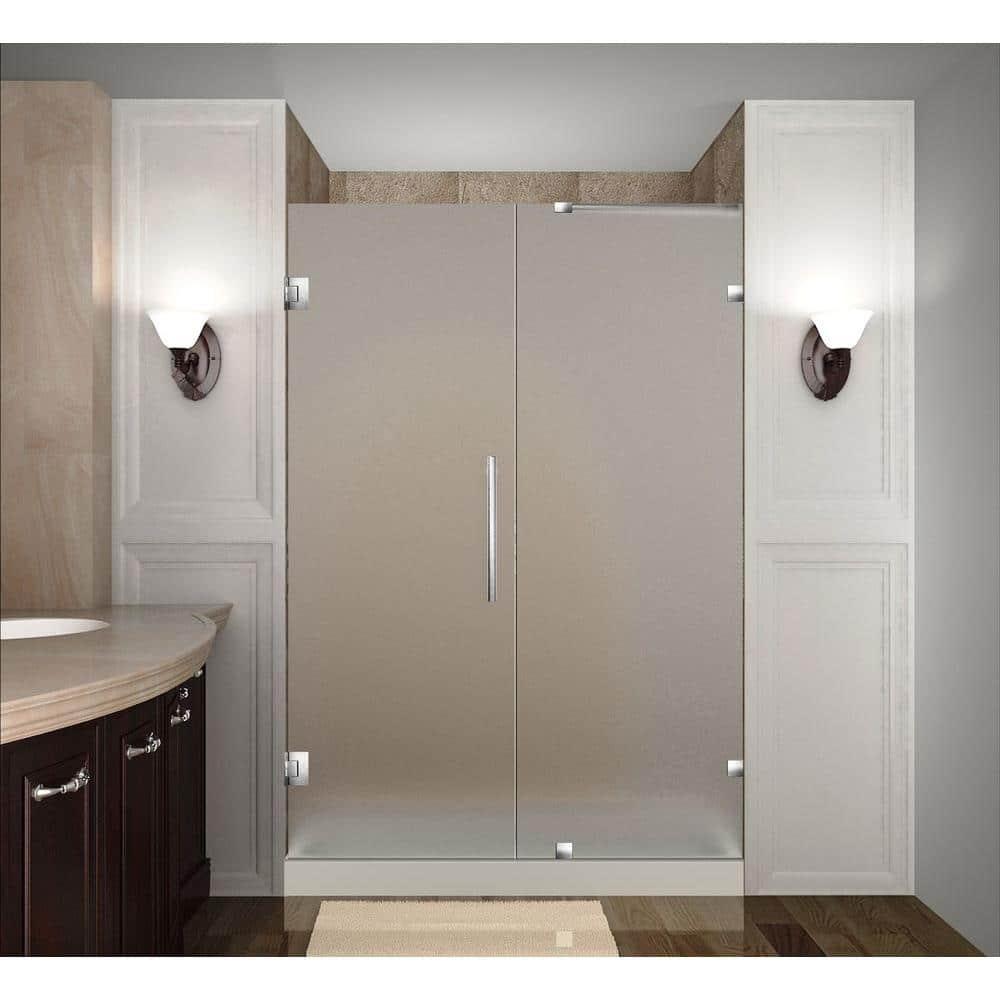 Nautis 72" H Hinged Frameless Shower Door