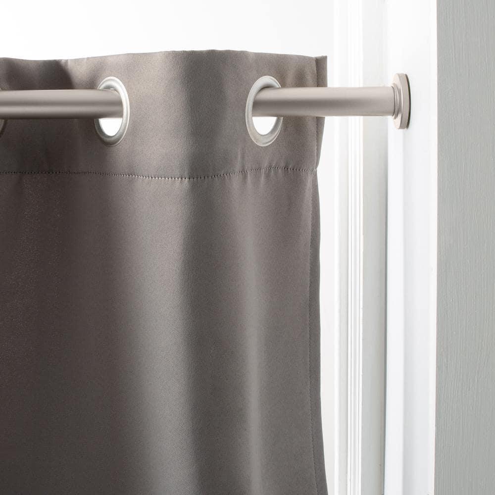 Home Details 24" to 42" Adjustable Steel Straight Curtain Tension Rod, Satin Nickel