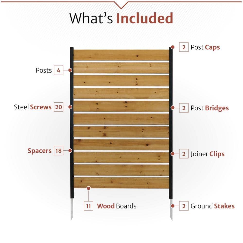 60.5in H x 38.625in W (1 Panel) No Dig Enclo Concord Cedar Wood Privacy Screen, Great to Hide Trash Cans, Decorative Patio Privacy Screen, Outdoor Privacy Fence Panel, Air Conditioner Fence, EC18022