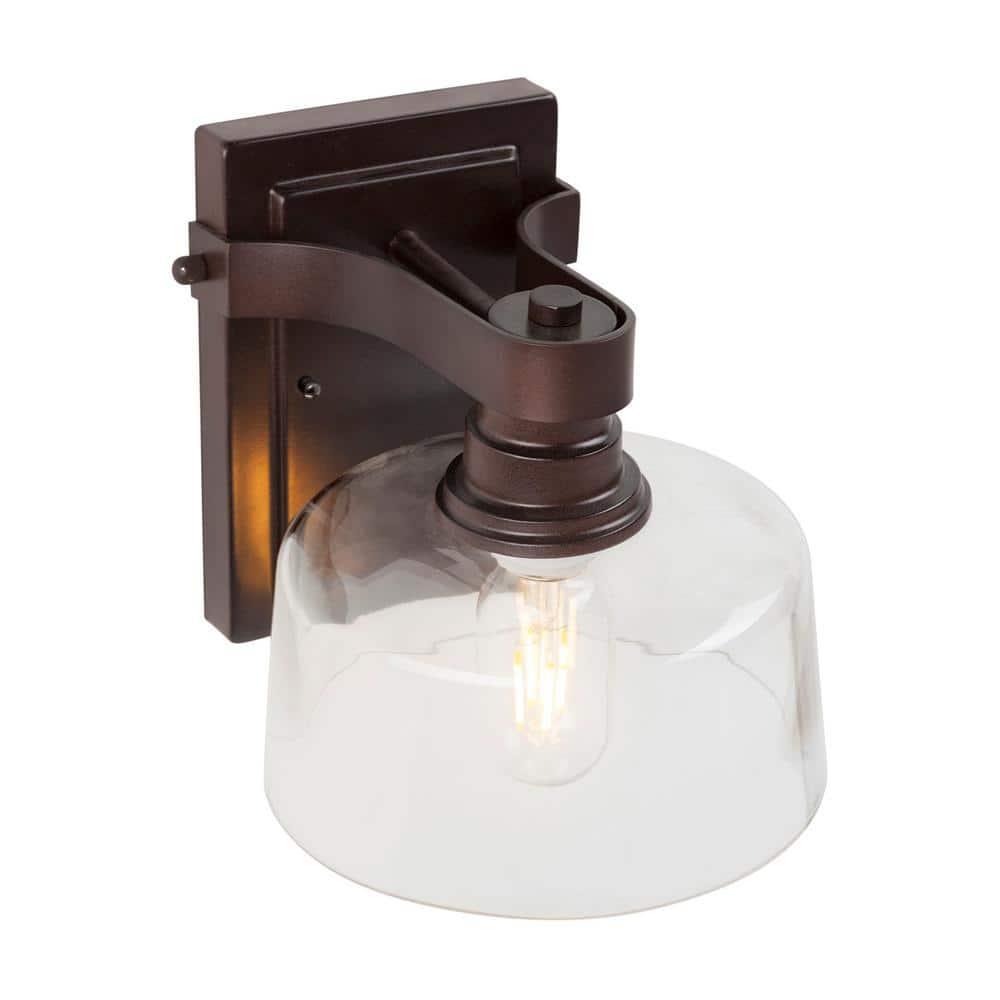 Acopa 1-Light Antique Bronze Wall Sconce with Clear Glass - Antique Bronze