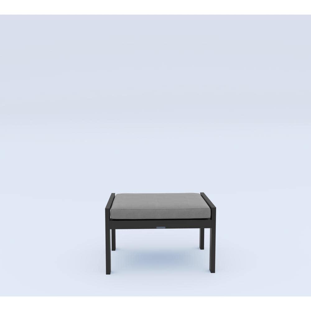 Lakeview Aluminum Outdoor Ottoman With Charcoal Cushion
