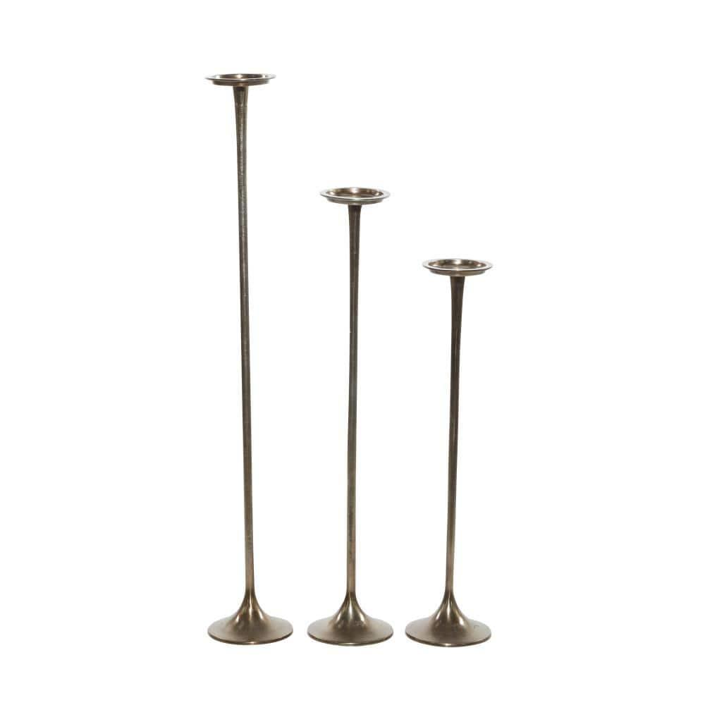 Set of 3 Metallic Aluminum Candle Holders - Olivia & May