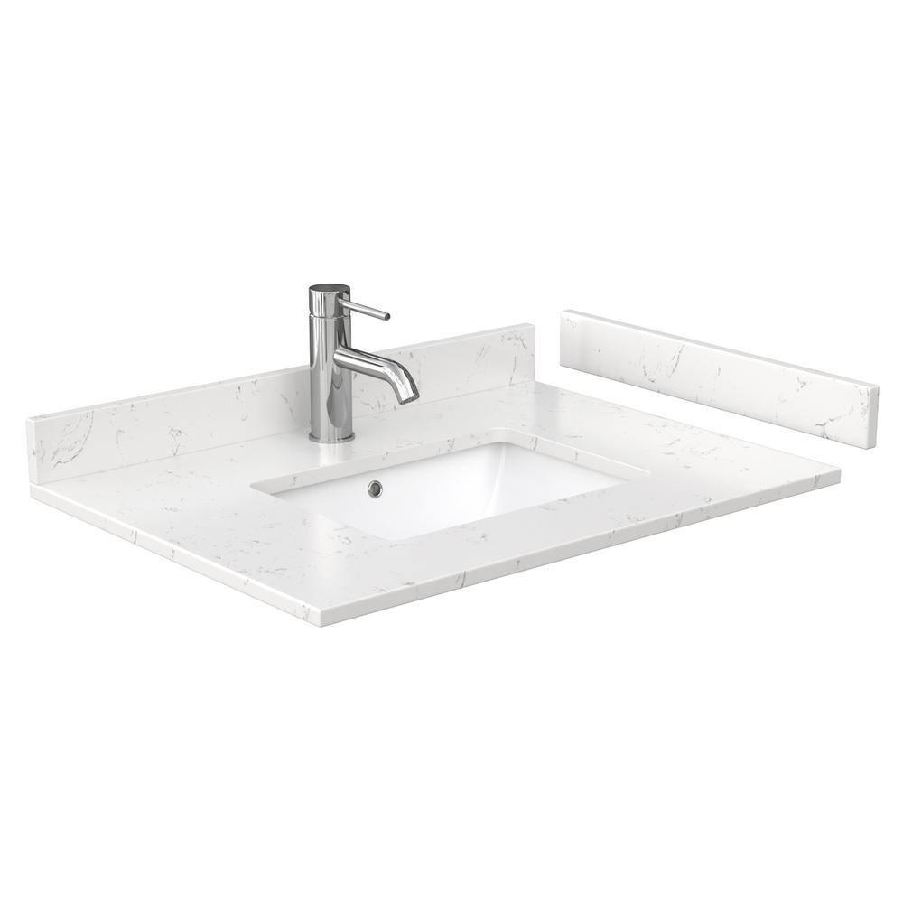 Wyndham Collection Sheffield 30" Freestanding Single Bathroom Vanity with Cultured Marble Top