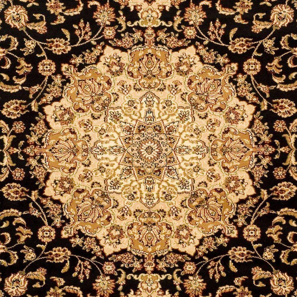 Lyndhurst LNH222 Power Loomed Area Rug - Black/Ivory - 5'3"x7'6" - Safavieh