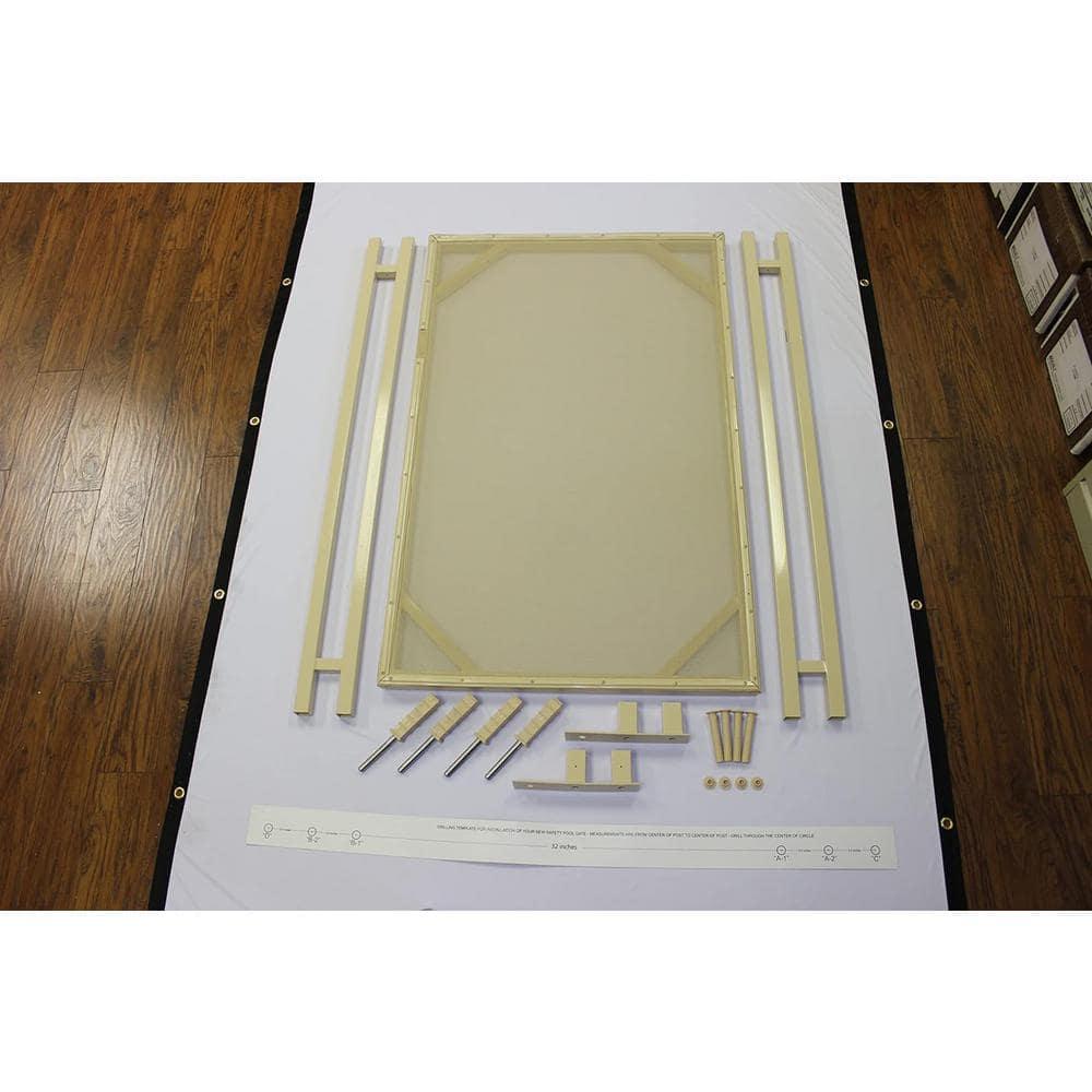 WaterWarden 4' x 30" Inground Pool Safety Gate, Self-Closing, Beige